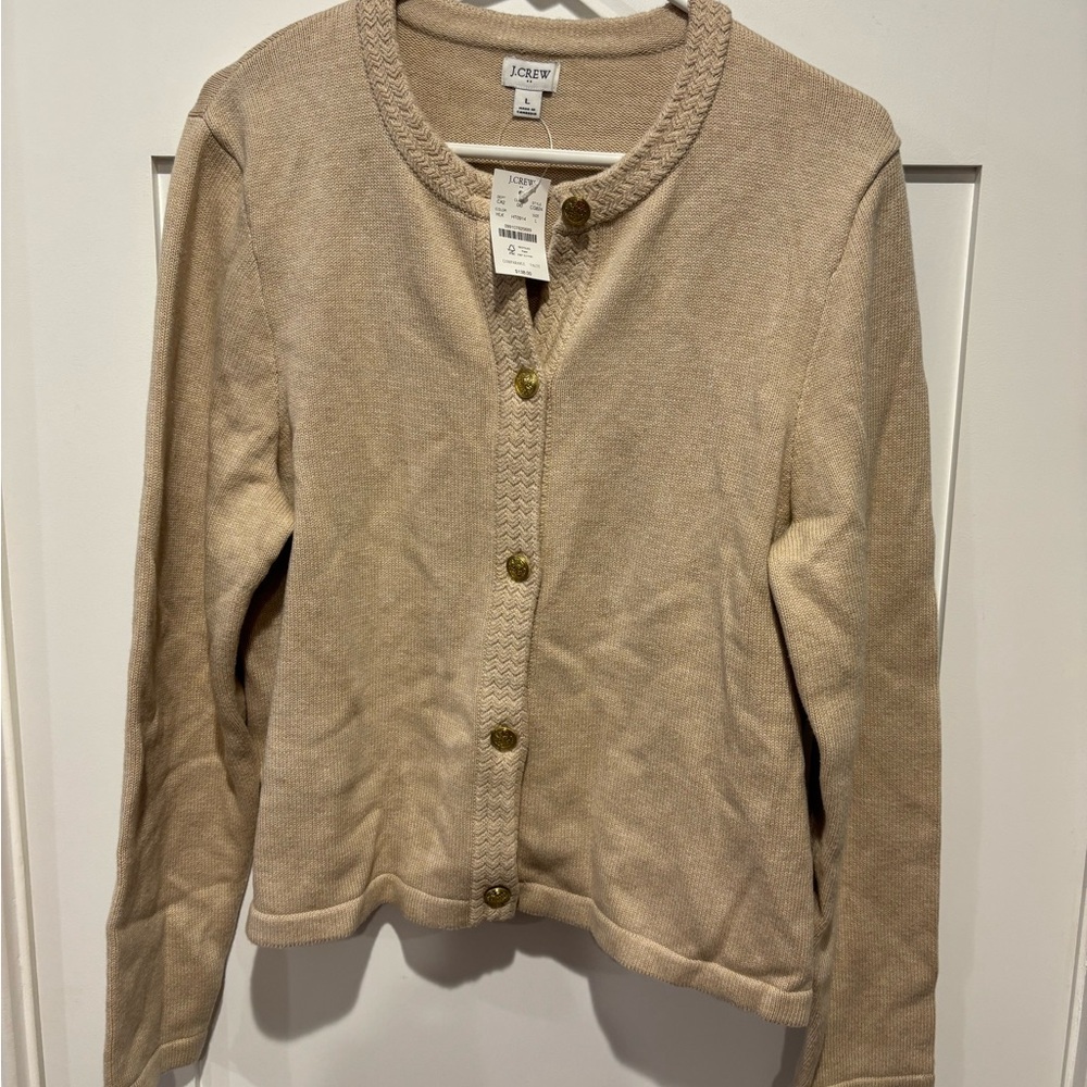 Cotton cardigan sweater lady jacket in Heather Light Khaki